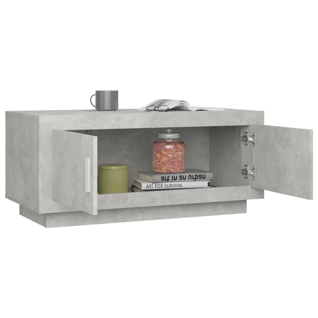 Tavolino salotto | Tavolino da caff¨¨ | Tavolino da Soggiorno Grigio Cemento 102x50x45 cm Legno Multistrato
