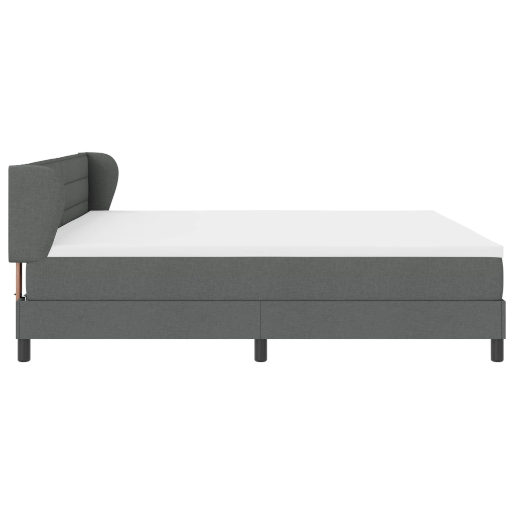 Letto a molle con materasso  grigio scuro 200x200 cm in tessuto
