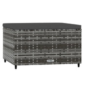 Poggiapiedi da Giardino con Cuscino in Polyrattan Grigio CFW7971703