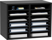 Organizzatore per libri, 12 cuscini, pannelli rimovibili, nero, per ufficio/casa