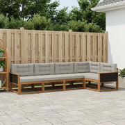 Set di divani da esterno 5 pcs Naturale e Grigio chiaro