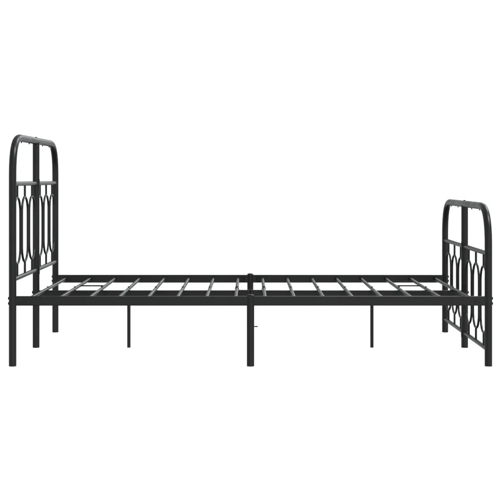 vidaXL Giroletto con Testiera e Pediera Metallo Nero 120x200 cm