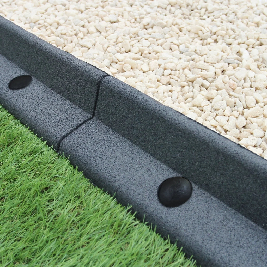 Bordatura per Aiuole Bordo Prato da Giardino Palizzata Flessibile fino a 70° in Gomma Resistente agli UV Pezzi da 1.2m - Grigio - 6 pezzi