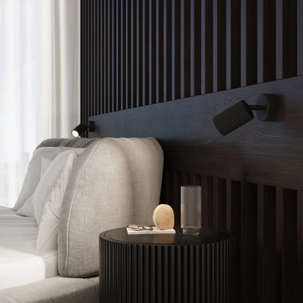 Applique moderna nera orientabile GU10 con interruttore GRAVIO