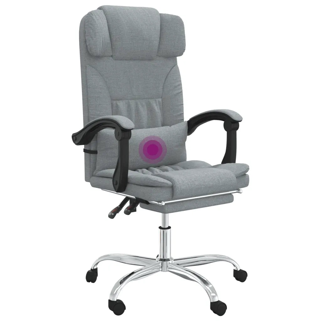 Sedia da Ufficio Massaggio Reclinabile Grigio chiaro in Tessuto cod mxl 9848
