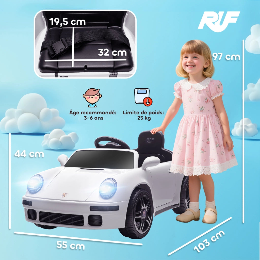 Auto elettrica per bambini ¨C zephmum ¨C Bianco 103x55x44 cm