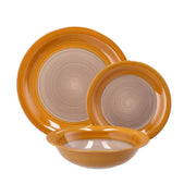 Servizio di Piatti da Tavola in Ceramica Cloe Giallo 18 Pezzi