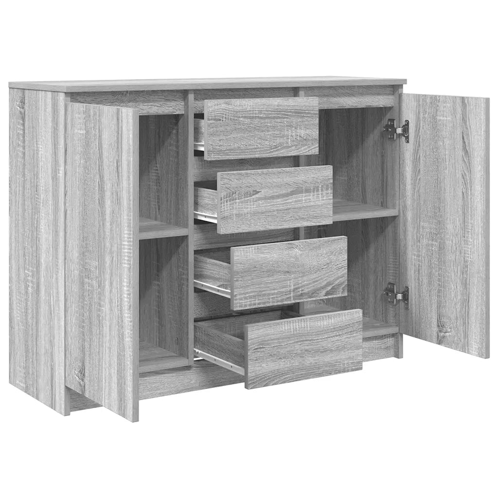 Credenza con Cassetti Grigio Sonoma 100,5x35x76cm in Truciolato 3328449