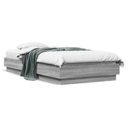 Giroletto con LED-Struttura Letto Grigio Sonoma 75x190 cm