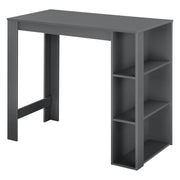 Tavolo Alto da Bar Danderyd Bancone a 3 Ripiani Laterali 120 x 60 x 106 cm - Grigio Scuro [en.casa]