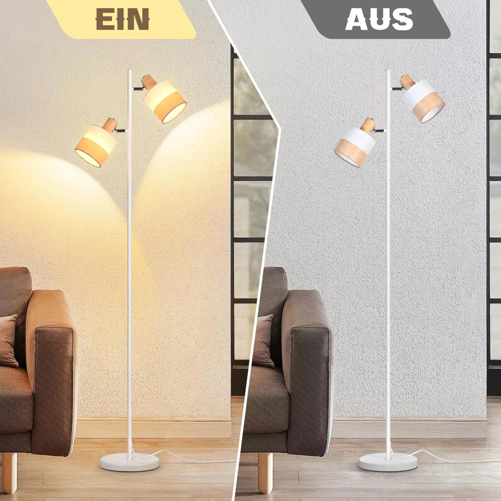 ZMH Lampada da terra vintage 2 luci E14 154cm per soggiorno camera bambini