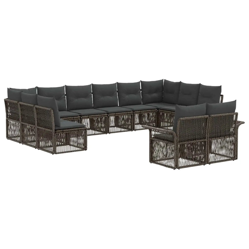 Set Divano da Giardino 12 pcs Grigio polyrattan 3434975