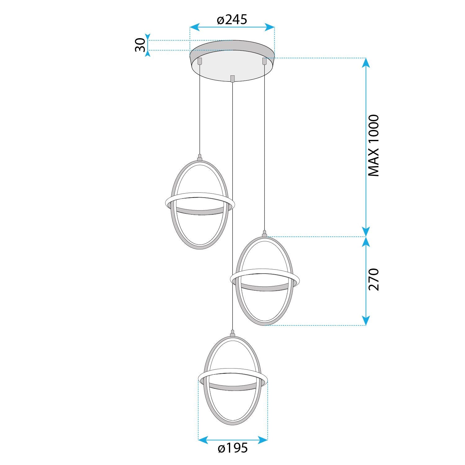 Lampada A Sospensione Led G064-3cpr Gold