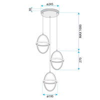 Lampada A Sospensione Led G064-3cpr Gold