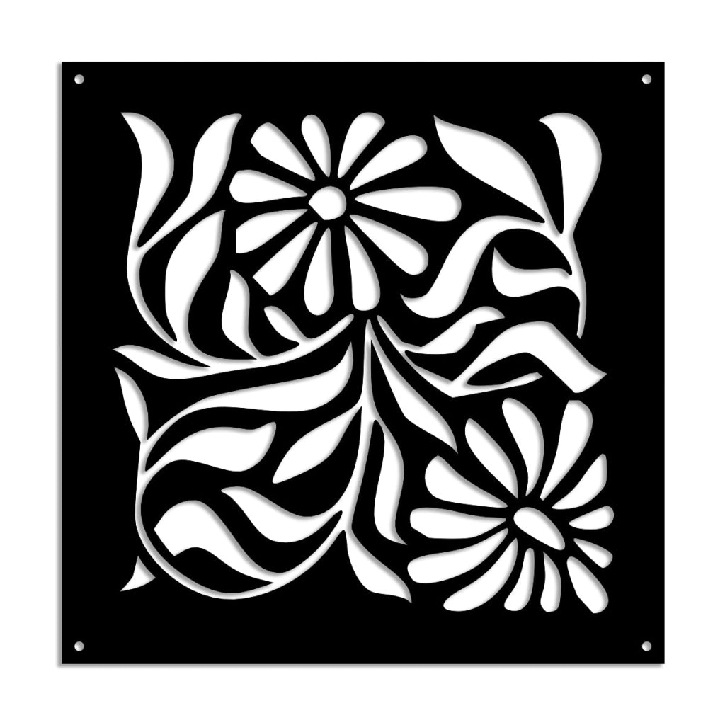 PLANTS - Pannello in PVC traforato - Parasole Misura: 48x48 cm, Colore: nero