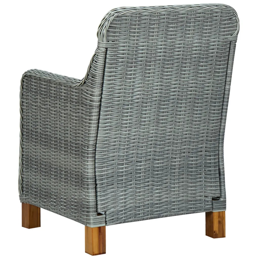 Set Pranzo da Giardino 7pz con Cuscini Polyrattan Grigio Chiaro cod mxl 44338