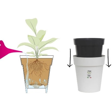 VASO HIGH POT D.27XH29CM ANTRACITE.