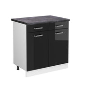 Vicco Mobiletto base per cucina Nero lucido 80 cm , PL Antracite