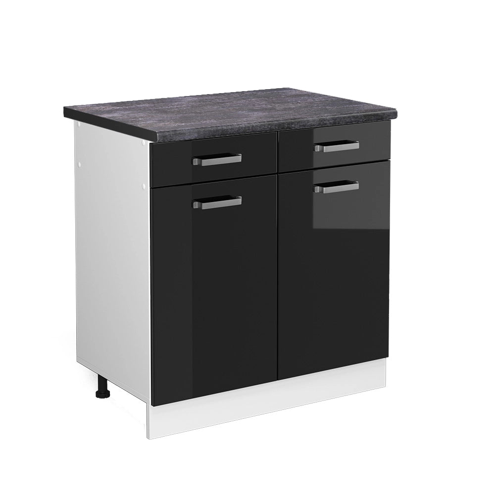 Vicco Mobiletto base per cucina Nero lucido 80 cm , PL Antracite