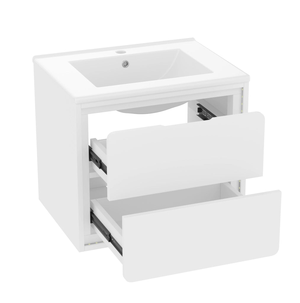 Mobile bagno sospeso 60x46x50 cm con lavabo e luce LED