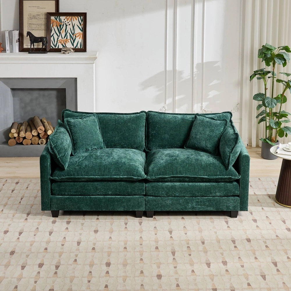 Divano 2 posti imbottito tessuto ¨C Minimal ¨C Verde 140x90x70