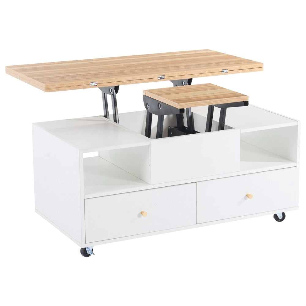 Tavolino da Salotto Regolabile con 4 Cassetti e Ruote ¨C MINIMAL ¨C 100x50x47,5 cm