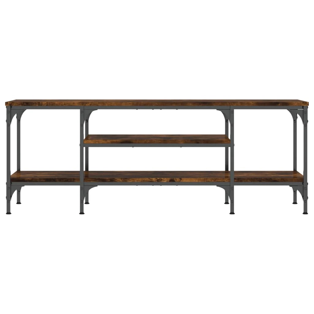 Mobile TV multimediale scaffale TV credenza mobile TV sala da pranzo soggiorno camera da letto rovere affumicato 121 x 35 x 45 cm legno ingegnerizzato e ferro marrone 02_0027324