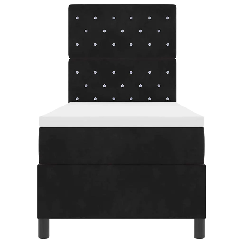 Letto a Sorgente LED con materasso Nero 80 x 200 cm Tessuto 3343210