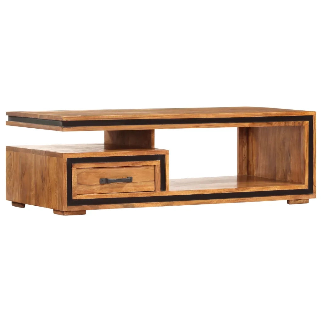 Tavolino da Salotto 100x45x33 cm in Legno Massello di Acacia cod mxl 23925