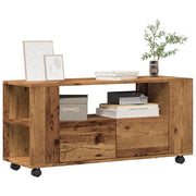Mobile Porta TV con Ruote Legno Antico 102x34,5x43cm Truciolato 855990