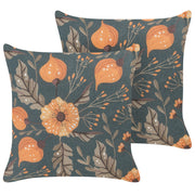 Set di 2 cuscini sparsi multicolore 45 x 45 cm Cuscino da lancio Motivo floreale rimovibile con imbottitura