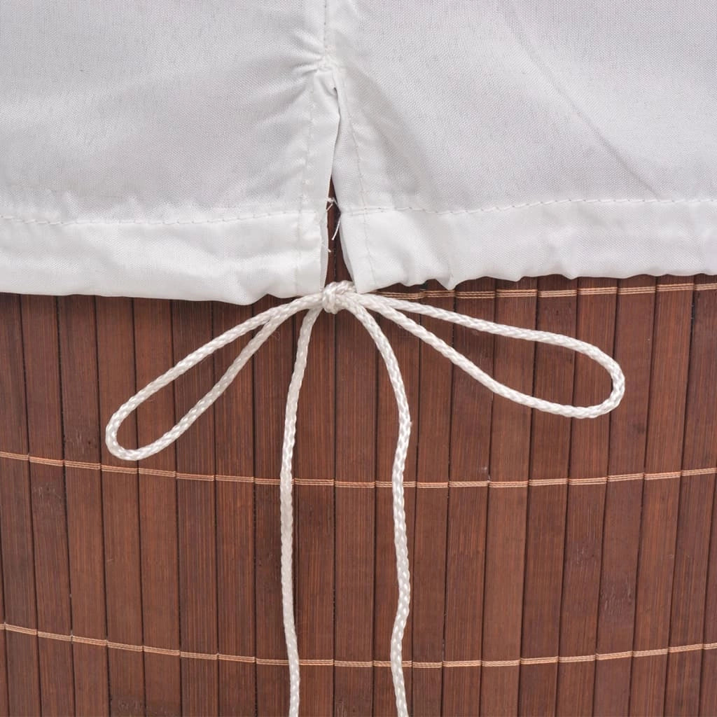 Cesto portabiancheria rettangolare 52 x 32 x 60 cm bambù marrone 02_0006202