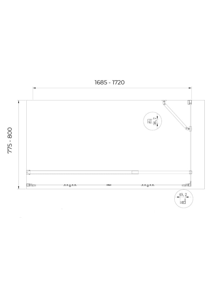 Box cabina doccia con ingresso libero apertura a libro pieghevole e lastra fissa reversibile H 190 cromo trasparente anticalcare misure  77,5-80 Fisso + Porta 168,5-172