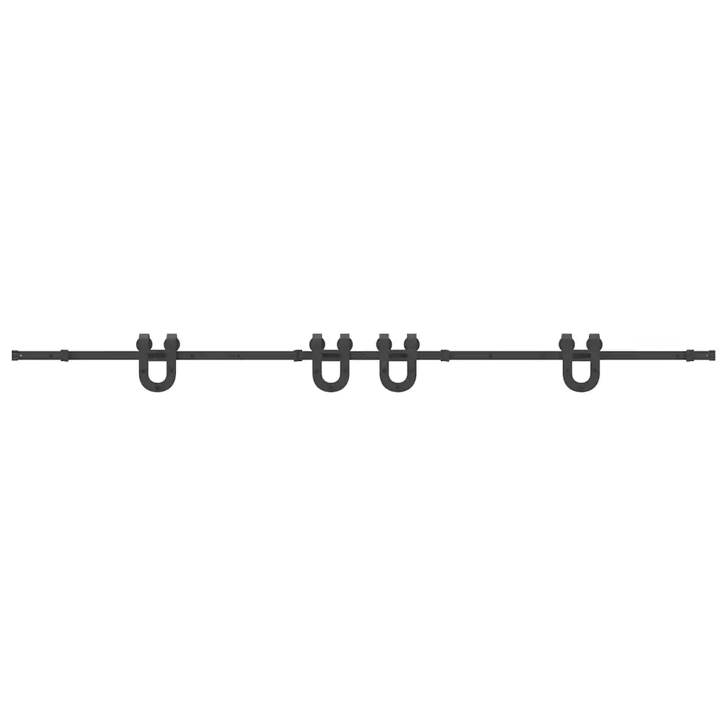 Kit di Binari per Porte Scorrevoli 366 cm Acciaio Nero 3295789