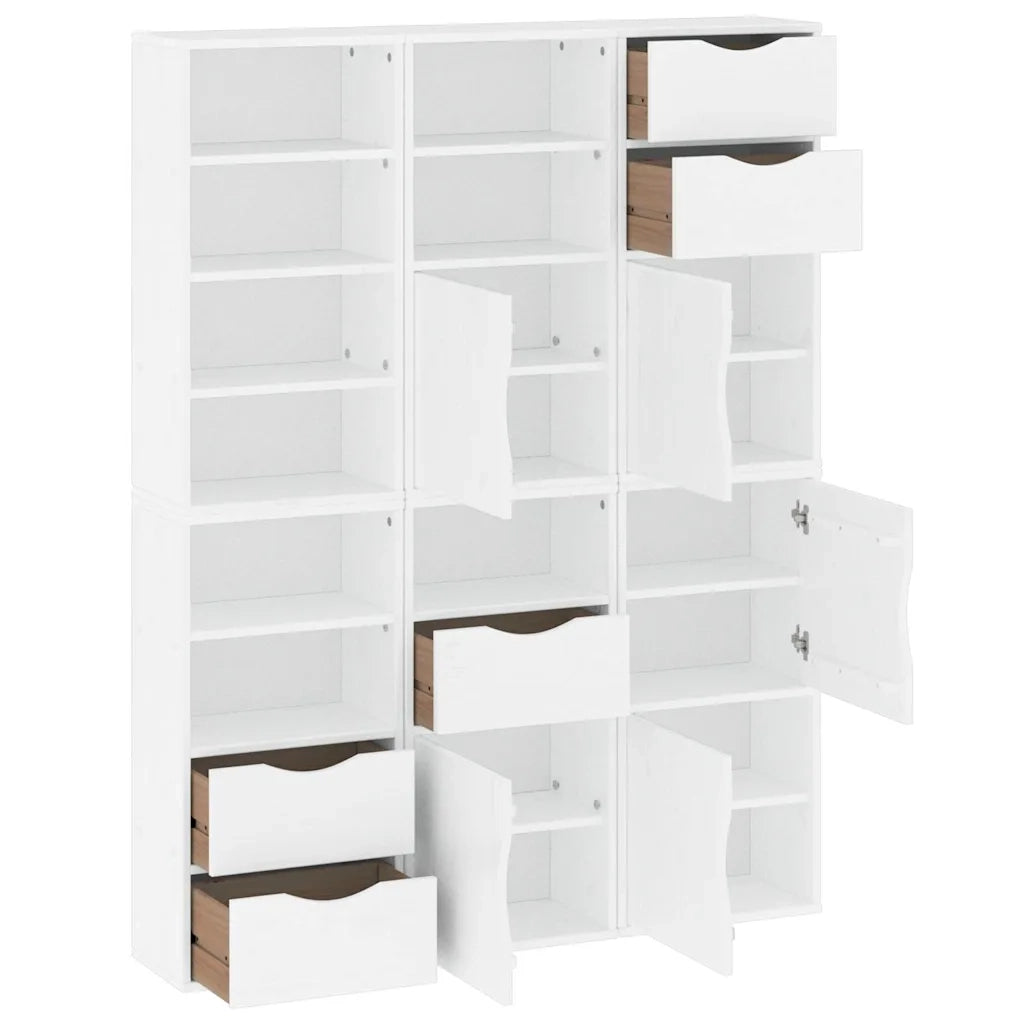 Armadietti Laterali 6 pz ODDA Bianco 40x24x79 cm Legno di Pino 3365355
