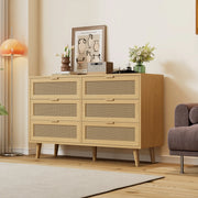 Chest of drawers 6 drawers - Zephmum- 120x76.5x40 cm, wooden, metal handles
