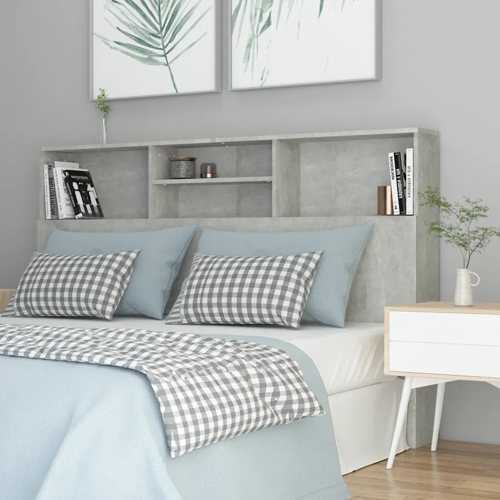 Testiera | Testata con Scomparti Grigio Cemento 160x19x103,5 cm