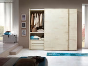 Armadio moderno 2 ante scorrevoli legno bianco pattinato 282x61x246 - Mobili 2G