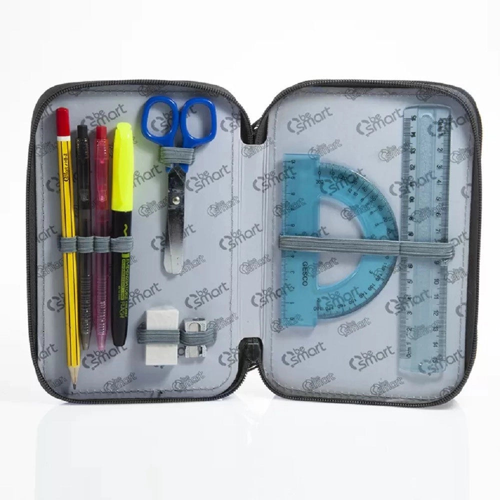 Trade Shop - Astuccio Portapastelli Triplo York Jeans Be Smart Portapenne Accessori Scuola -
