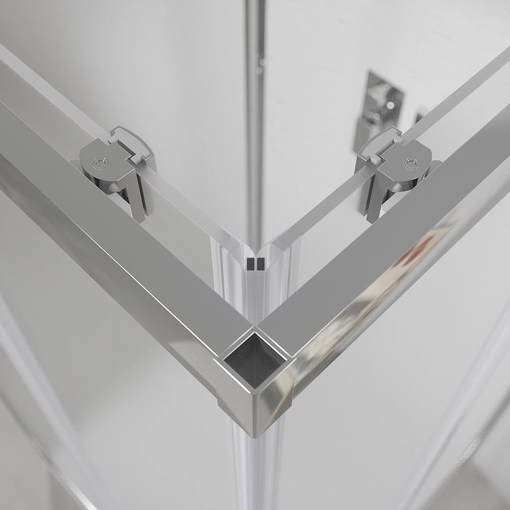 Box doccia cromato 3 lati 70x100x70 cm con doppio scorrevole h190 cm e vetro opaco 6 mm | Tremiti