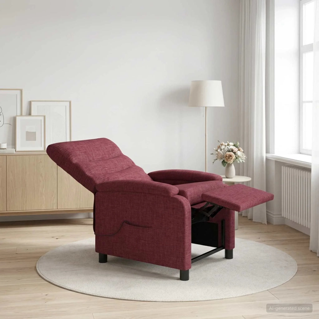 Divano Sedia-Poltrona Massaggiante Rosso Vino Tessuto 562744