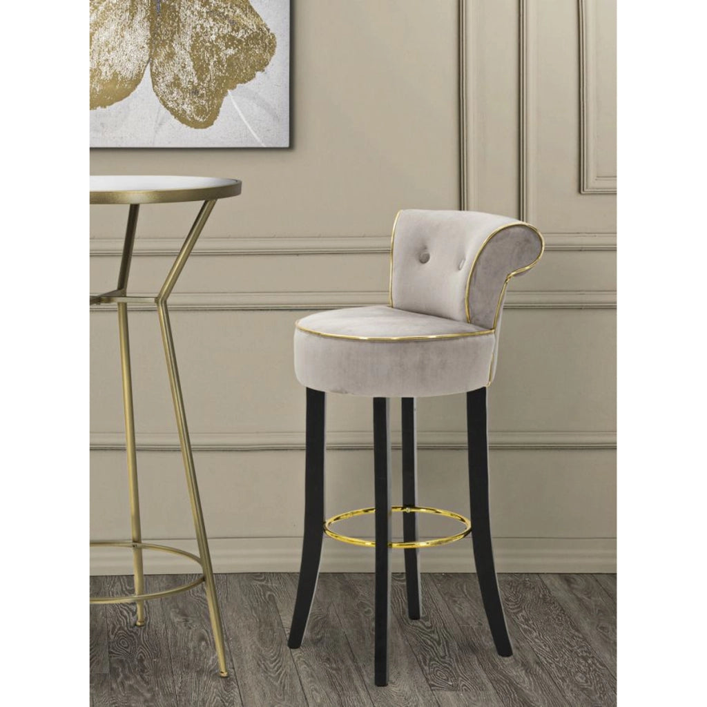 Sgabello Alto VKH441, Grigio, Metallo, 46x48x96 cm