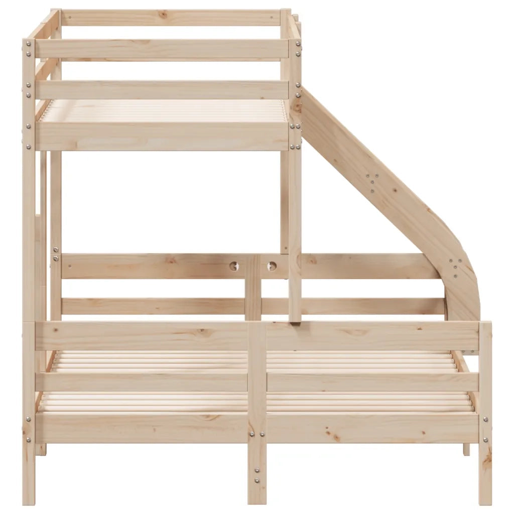 Letto a Castello 80x200/140x200 cm in Legno Massello di Pino