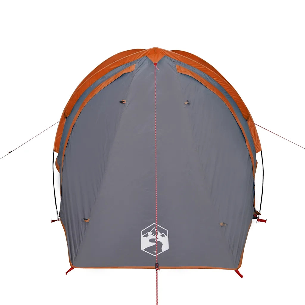 Tenda da Campeggio a Cupola 2 Persone-Tenda per Escursionismo Grigio e Arancione 935005