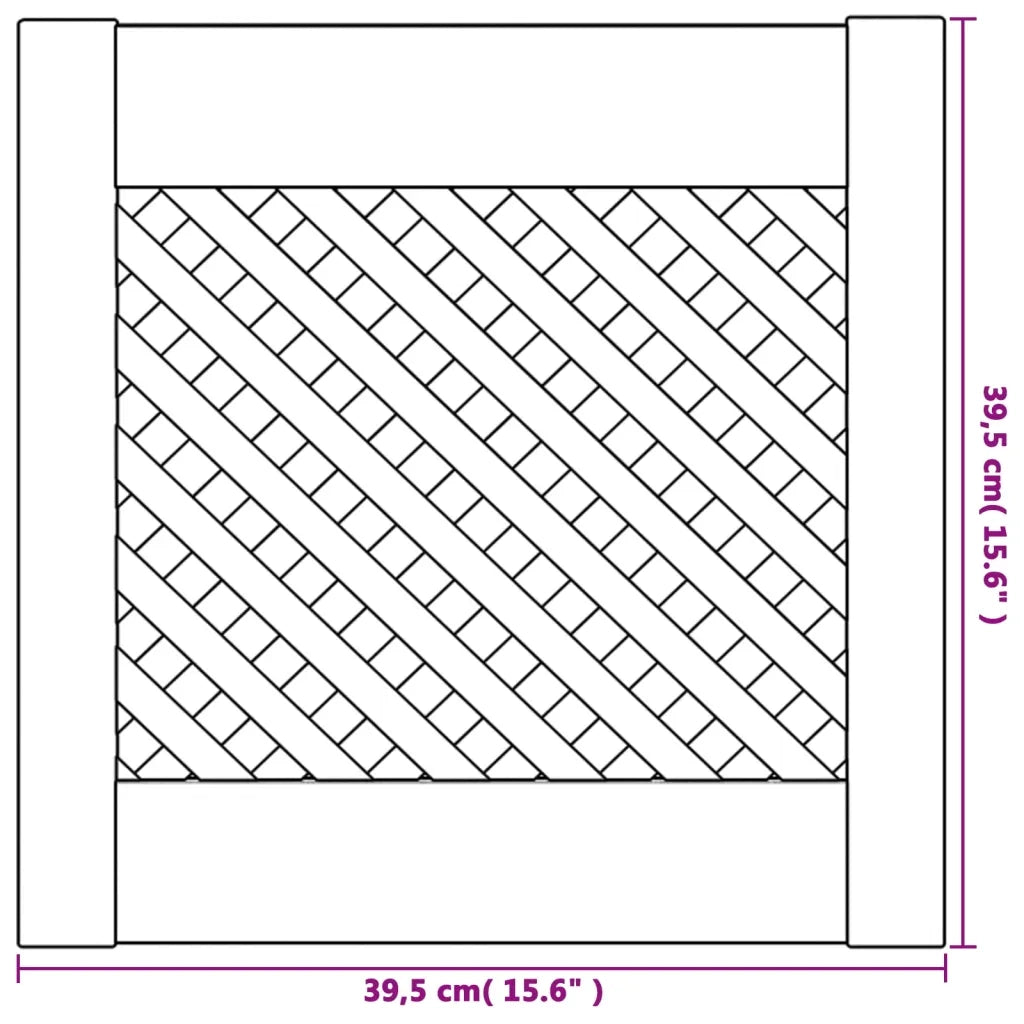 Ante con Design a Reticolo 2 pz 39,5x39,5 cm in Legno di Pino 372787