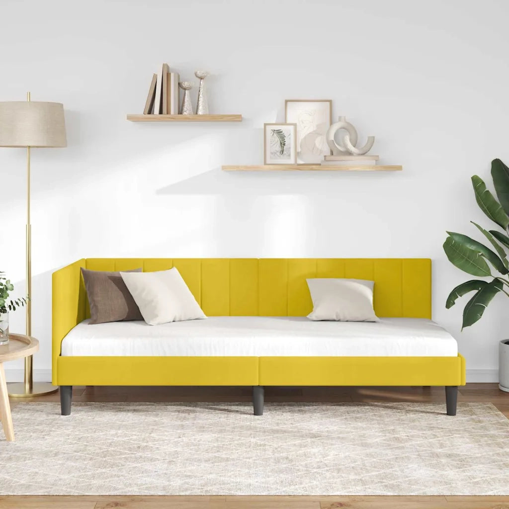 vidaXL Cornice del letto ad angolo Giallo 80 x 200 cm Velluto