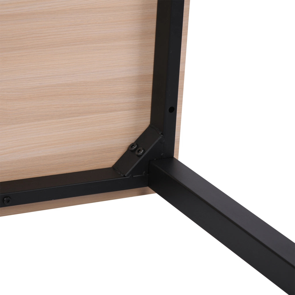Scrivania in Legno con Cassetto e Gambe Regolabili ¨C Zephmum ¨C Nero e Naturale 120x60x76 cm