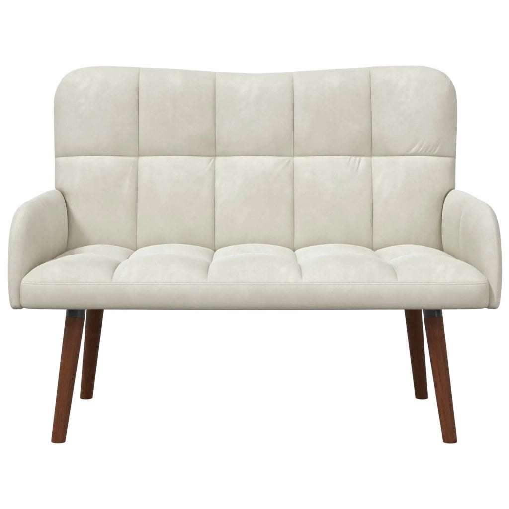 Sofa a Due Posti Crema 115 x 61 x 87 cm Velluto