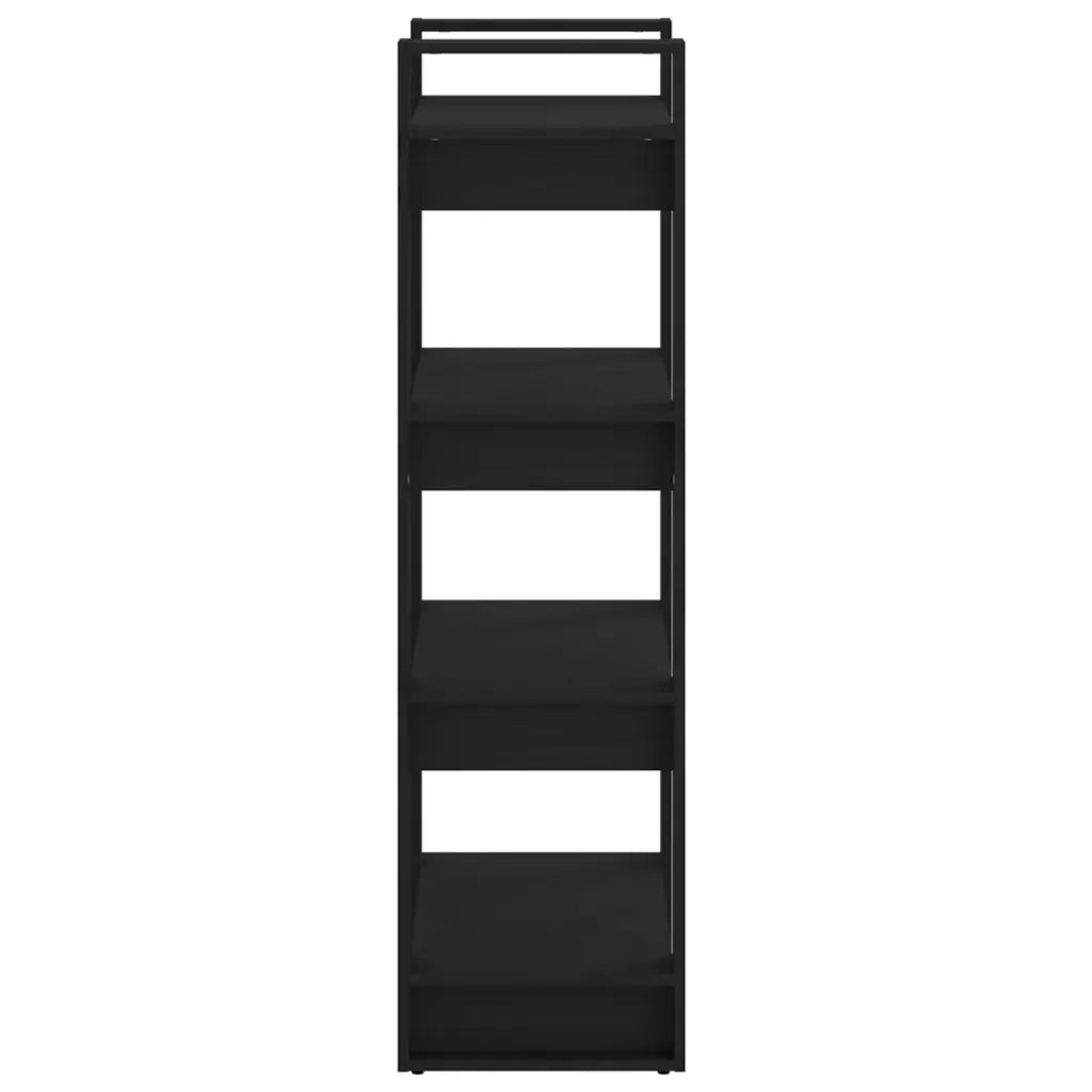 Libreria/Divisorio Nero 80x35x125 cm Legno Massello 813888