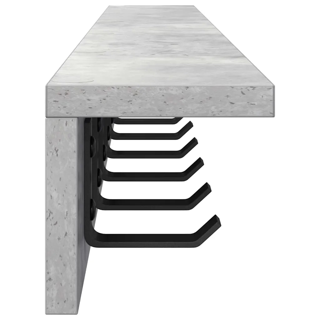 vidaXL Appendiabiti a muro Grigio cemento 100 x 10.5 x 10.5 cm